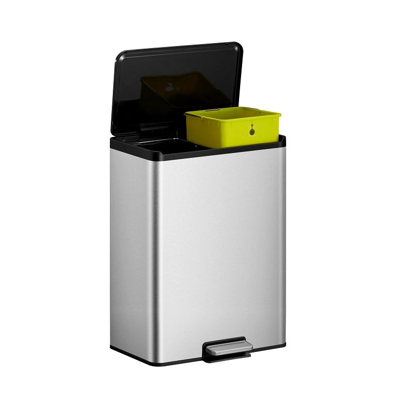 Pedelhink EKO Essential Step Bin 15+15L matt stål