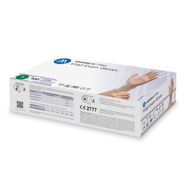 Engångshandskar Vinyl Transparent S 100-pack