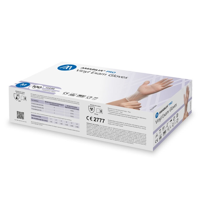 Engångshandskar Vinyl Transparent M 100-pack