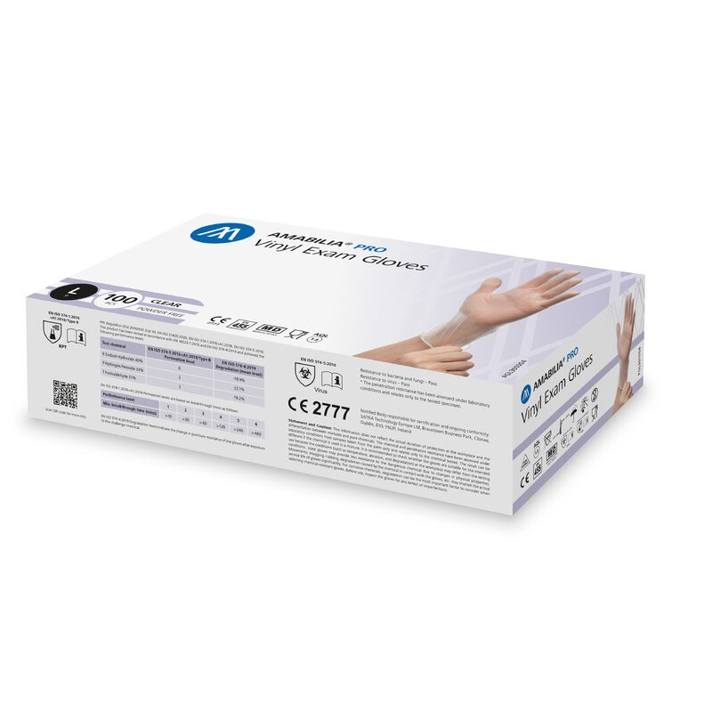 Engångshandskar Vinyl Transparent L 100-pack