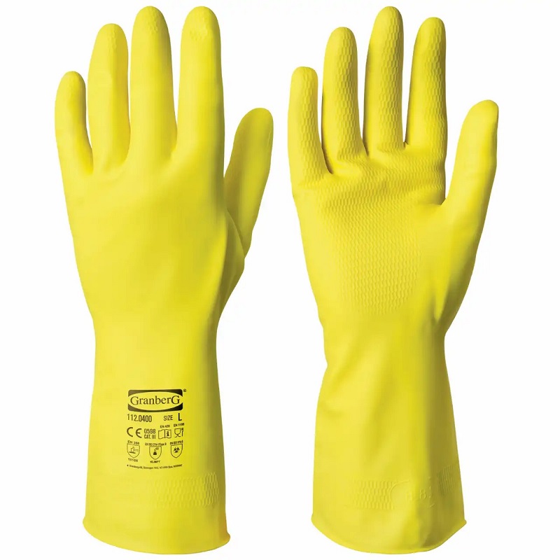 Hushållshandske Latex Granberg 0400A Flossad Small